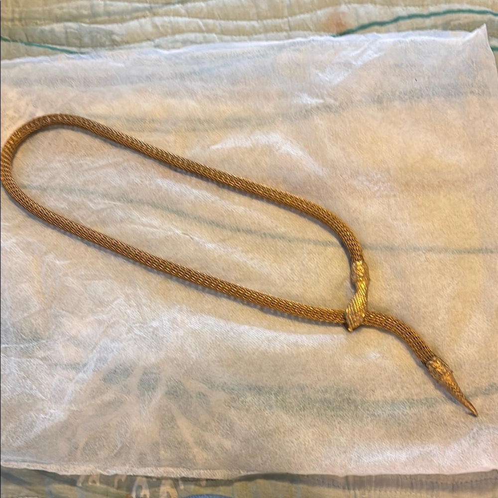 Vintage Gold-Tone Snake Necklace